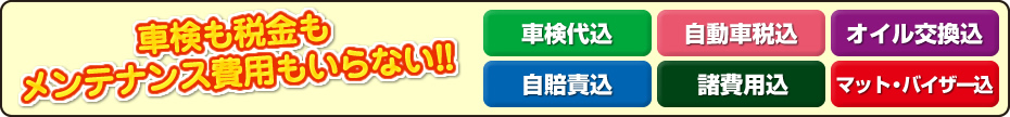 車検も税金もメンテナンス費用もいらない